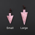 Natural Pink Rose Quartz Arrowhead Pendant Side Drilled Focal Stone Bead