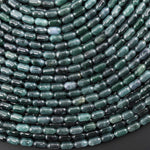 Natural Guatemalan Jade Small Smooth 6mm Rice Tube Cylinder Beads 15.5" Strand