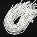 AAA Natural White Mother of Pearl 3mm 4mm 6mm 8mm Heishi Rondelle Beads 15.5" Strand