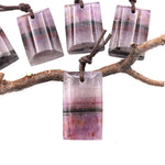 Rare Translucent Natural Auralite 23 Cacoxenite Domed Rectangle Tile Gemstone Pendant