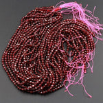AAA Natural Red Garnet Gemstone Beads Micro Faceted 2mm 3mm 4mm Round High Quality Laser Diamond Cut Gemstone 15.5" Strand
