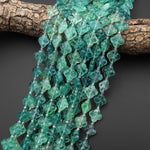 Carved Natural Green Fluorite 4 Four Leaf Clover Flower Beads 14mm 3D Carving 15.5" Strand