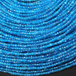 AAA Translucent Natural Blue Apatite Faceted 2mm Cube Beads Gemstone 15.5" Strand