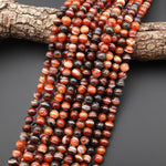 AAA Natural Banded Agate Beads – Warm Sardonyx Agate 6mm 8mm 10mm Round Beads – Earth Tone Striped Gemstone 15.5" Strand