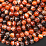AAA Natural Banded Agate Beads – Warm Sardonyx Agate 6mm 8mm 10mm Round Beads – Earth Tone Striped Gemstone 15.5" Strand