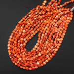 AAA Natural Orange Red Spiny Oyster Smooth Heart Beads 6mm 8mm 12mm 15.5" Strand