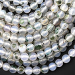 AAA Natural Green Moss Blossom Agate 4mm 6mm 8mm 10mm Round Beads 15.5" Strand