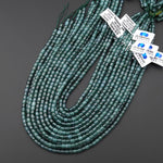 AAA Natural Guatemalan Blue Green Jade Smooth Thin 5x4mm Tube Cylinder Beads 15.5" Strand