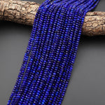 AAA Faceted Natural Blue Lapis Rondelle Beads 4x3mm 15.5" Strand A4623