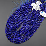 AAA Faceted Natural Blue Lapis Rondelle Beads 4x3mm 15.5" Strand A4623