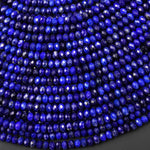 AAA Faceted Natural Blue Lapis Rondelle Beads 4x3mm 15.5" Strand A4623
