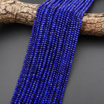 AAA Faceted Natural Blue Lapis Rondelle Beads 4x3mm 15.5" Strand A4599