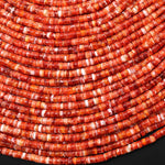 AAA Genuine Natural Red Spiny Oyster 2x3mm Heishi Beads 15.5" Strand