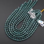 AAA Natural Guatemalan Blue Green Jade Smooth 8mm Tube Cylinder Beads 15.5" Strand
