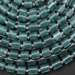 AAA Natural Guatemalan Blue Green Jade Smooth 8mm Tube Cylinder Beads 15.5" Strand