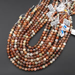 Rare Translucent Natural Arusha Sunstone Round Beads 6mm 7mm 8mm 10mm 11mm 12mm 13mm From Tanzania 15.5" Strand
