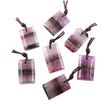 Rare Translucent Natural Auralite 23 Cacoxenite Domed Rectangle Tile Gemstone Pendant