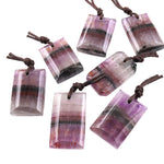 Rare Translucent Natural Auralite 23 Cacoxenite Domed Rectangle Tile Gemstone Pendant