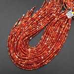 Natural Red Agate 4mm Smooth Round Beads 15.5" Strand