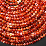 Natural Red Agate 4mm Smooth Round Beads 15.5" Strand