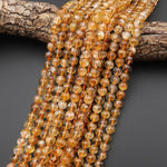 AAA Natural Golden Citrine 6mm 8mm 10mm Smooth Round Beads Gemstone 15.5" Strand B4349