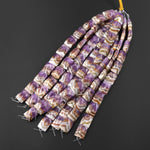 AAA Rare Natural Rainbow Amethyst Rectangle Tile Double Drilled Bracelet Beads Lacey Pattern 18x13mm 8" Strand B1628