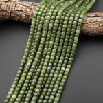 AAA Real Genuine Natural Sage Green Jade Smooth 8x7mm Barrel Drum Short Cylinder Beads 15.5" Strand B4619