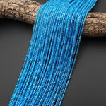 AAA Translucent Natural Blue Apatite Faceted 2mm Cube Beads Gemstone 15.5" Strand