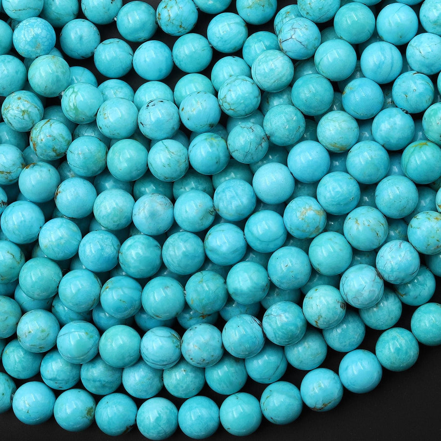 Genuine Natural Soft Blue Turquoise 6mm Round Beads 15.5" Strand