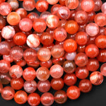 Rare Natural Moroccan Red Agate 6mm 8mm 10mm Round Bead 15.5" Strand