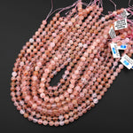Translucent Natural Peach Pink Aquamarine Morganite 8mm Smooth Round Beads 15.5" Strand