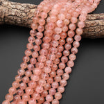 AAA Translucent Natural Peach Pink Aquamarine Morganite Beads 6mm 10mm Smooth Round Beads 15.5" Strand