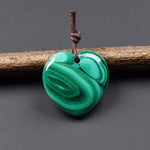 AAA Natural Green Malachite Heart Pendant 28mm Gemstone OP2741