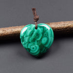 AAA Natural Green Malachite Heart Pendant 28mm Gemstone OP2742