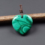 AAA Natural Green Malachite Heart Pendant 28mm Gemstone OP2742