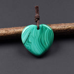 AAA Natural Green Malachite Heart Pendant 28mm Gemstone OP2747