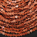 AAA Sparkling Gold Sandstone Aka Goldstone 6mm Star Beads 15" Strand