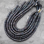 Genuine Freshwater Pearl 10mm 11mm Rondelle Smoky Metallic Gray Color 15" Strand