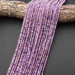 AAA Faceted Genuine Natural Russian Purple Charoite 3mm Thin Rondelle Beads Gemstone 15.5" Strand