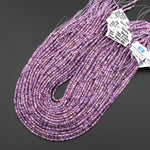 AAA Faceted Genuine Natural Russian Purple Charoite 3mm Thin Rondelle Beads Gemstone 15.5" Strand