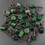 Natural Canadian Green Jade Tube Cylinder Gemstone Focal Bead Pendant Large 2.5mm Drill Hole