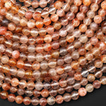 Rare Translucent Natural Arusha Sunstone Round Beads 4mm 5mm 6mm From Tanzania 15.5" Strand