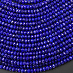 AAA+ Faceted Natural Blue Lapis Rondelle Beads 4x3mm 15.5" Strand A4598