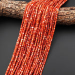 AAA Genuine Natural Red Spiny Oyster 2x3mm Heishi Beads 15.5" Strand