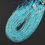 AAA Natural Light Teal Blue Green Apatite Faceted 2.8mm Cube Beads Gemstone 15.5" Strand