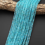 AAA Natural Light Teal Blue Green Apatite Faceted 2.8mm Cube Beads Gemstone 15.5" Strand