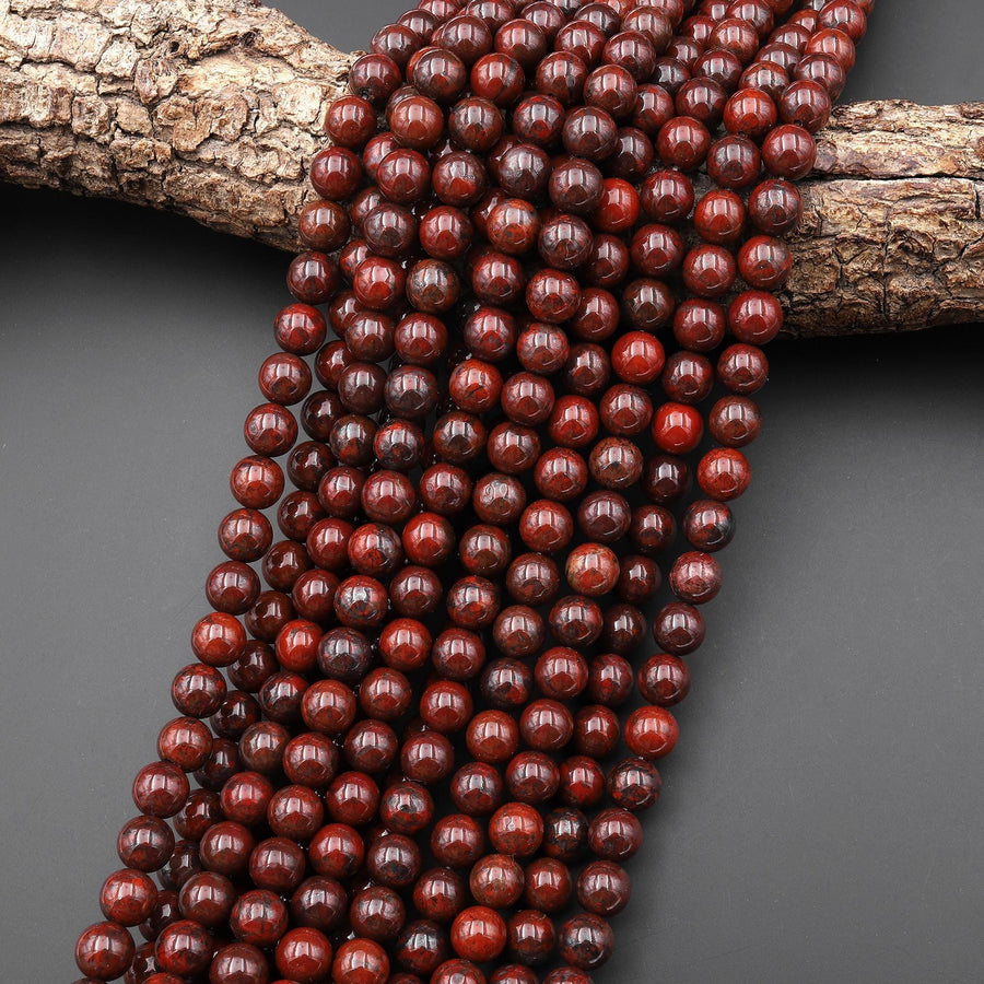 AAA Natural Red Tiger Iron 4mm 6mm 8mm 10mm Round Beads 15.5" Strand