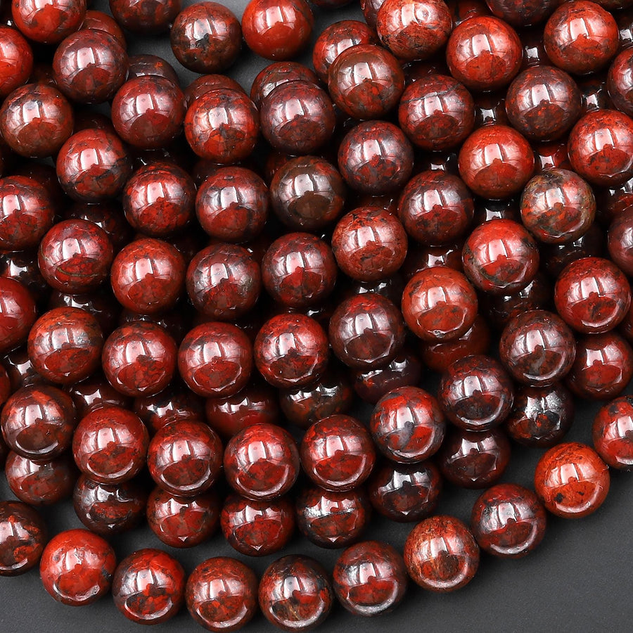 AAA Natural Red Tiger Iron 4mm 6mm 8mm 10mm Round Beads 15.5" Strand