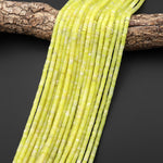 Natural Lemon Jade 4mm Heishi Gemstone Beads 15.5" Strand