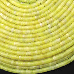 Natural Lemon Jade 4mm Heishi Gemstone Beads 15.5" Strand